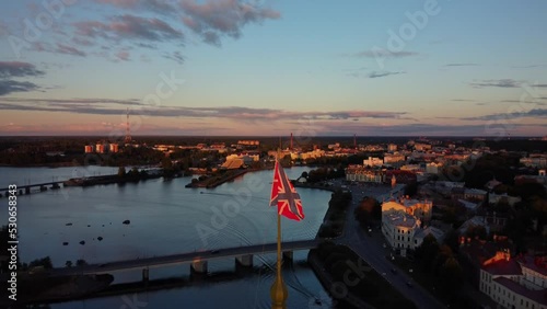 Vyorg, Vyborg Castle, Flag on St. Olaf's Tower