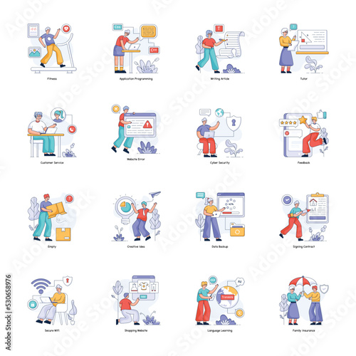 Collection of Web Flat Illustrations 

