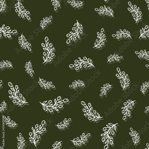 greek vector olive seamless green pattern