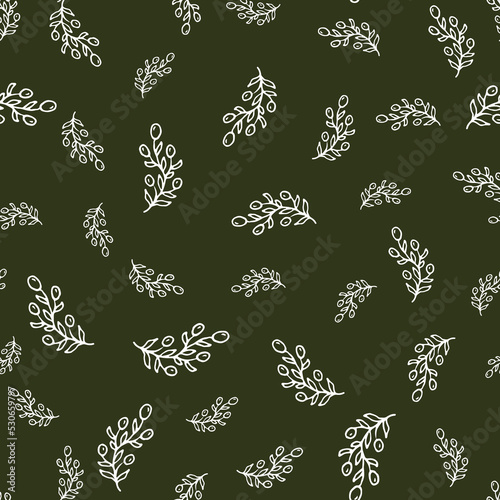 vector olive seamless green pattern