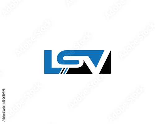 Initial LSV Letter Abstract Linked Logo Vector Template Design. photo