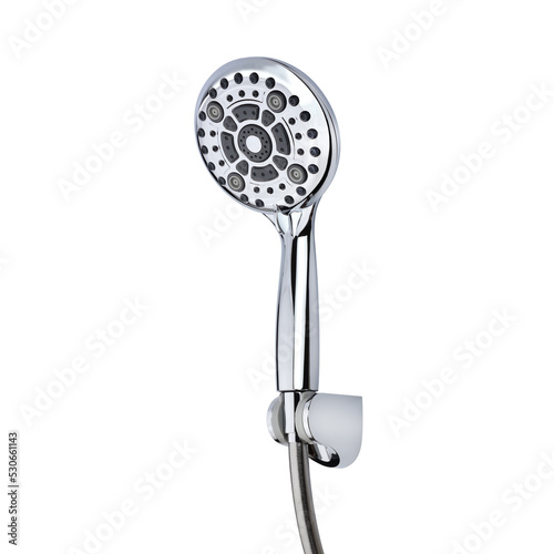 shower head on holder isolated on white background