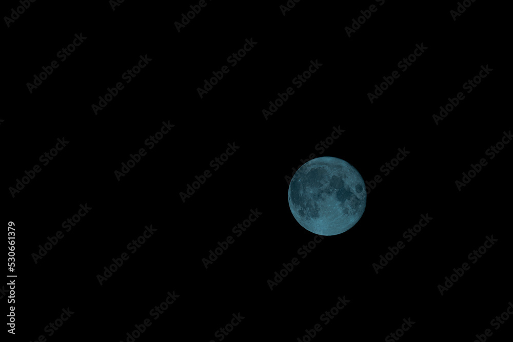Full moon with black dark sky in summer hot night Full moon with black dark sky in summer hot night