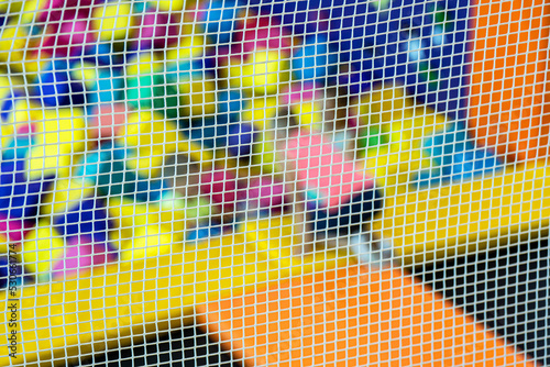 Protective rope net in the trampoline center