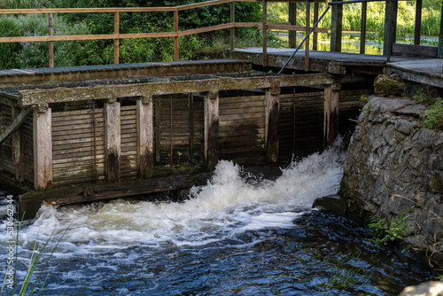 Water intake at an old water mill at Ronne river  Stockamollan  Scania county  Sweden