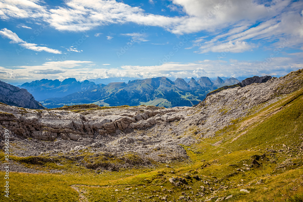 Blick vom Säntis zu den Churfirsten