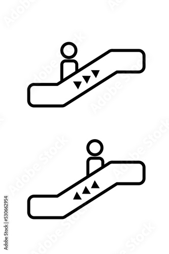 escalator - vector icon, pictogram