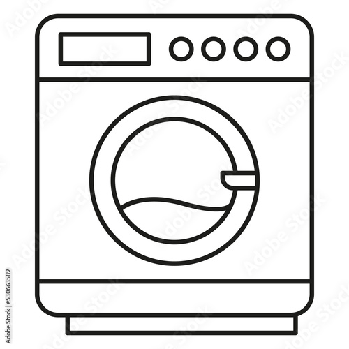 Laundry, washing machine concept line icon. Simple element illustration. Laundry, washing machine concept outline symbol design from family set. Can be used for web and mobile on white background