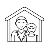 Home, family concept line icon. Simple element illustration. Home, family concept outline symbol design from family set. Can be used for web and mobile on white background