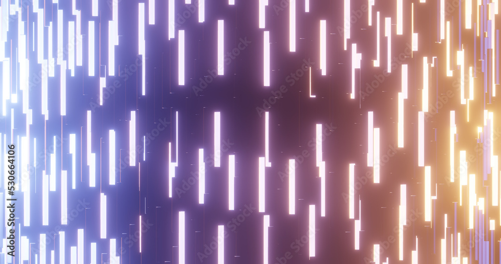 Render with sticks in yellow and blue light Render with sticks in yellow and blue light