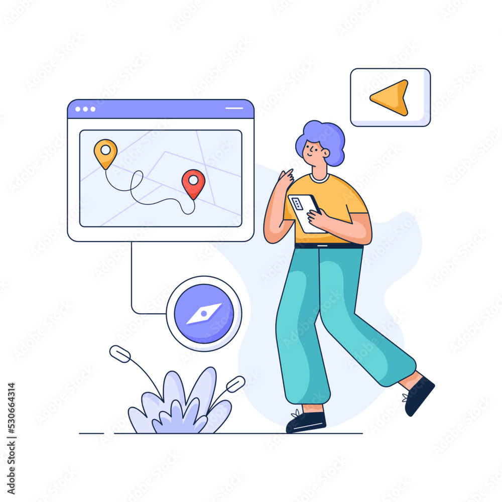 Check out flat illustration of media user 