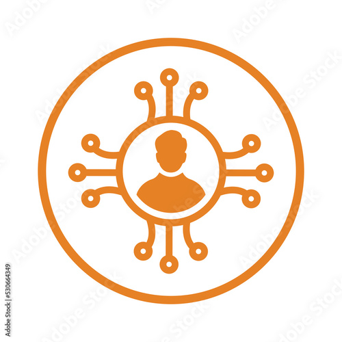 Ability, competence, potential icon. Orange vector sketch.
