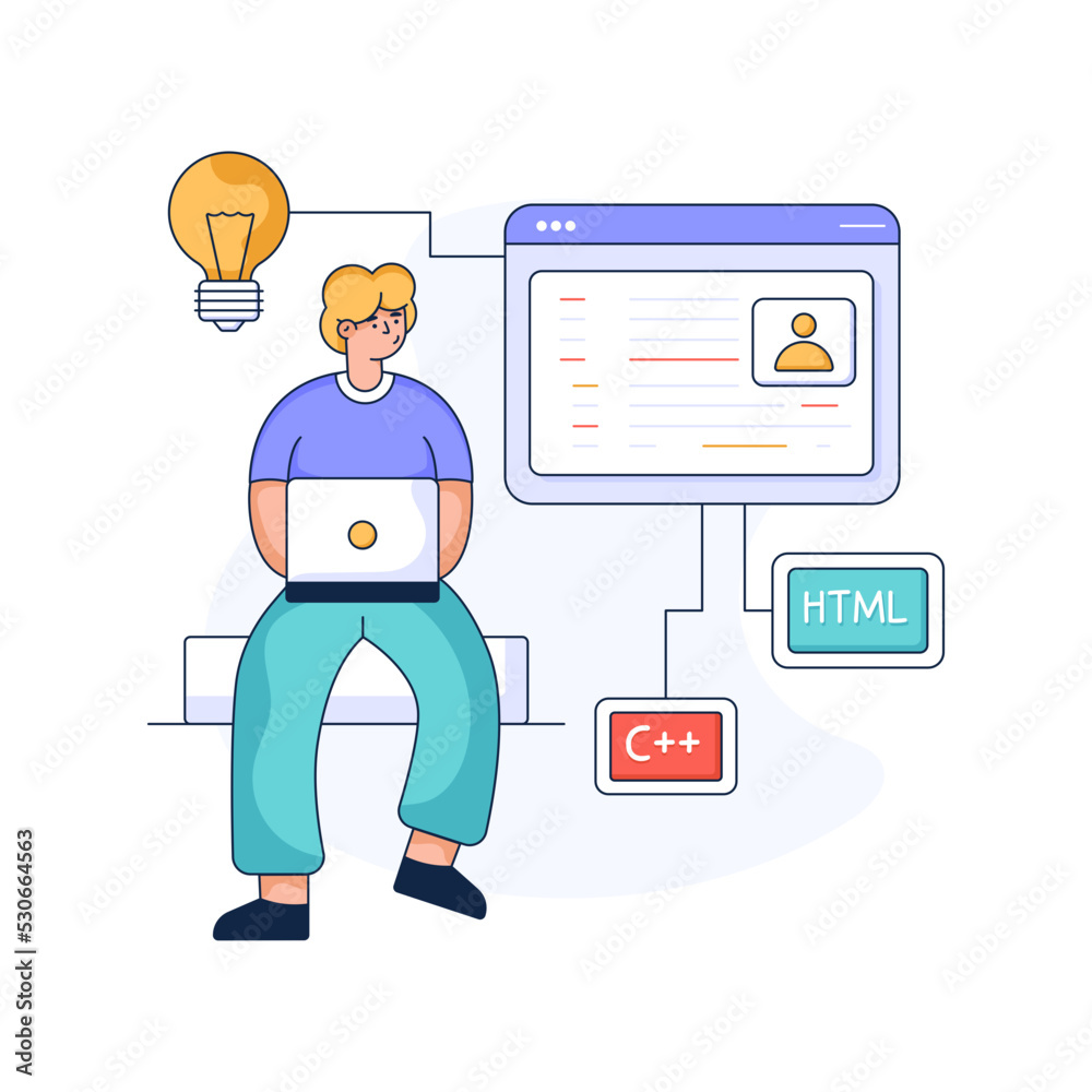 Check out flat illustration of media user Check out flat illustration of media user