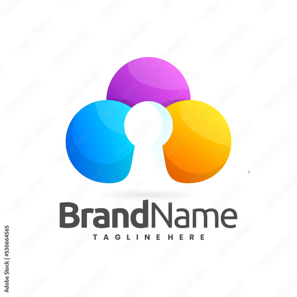 cloud hole logo in colorful style cloud hole logo in colorful style