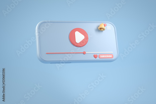 Free Download 3d Rendering Modern Minimal Smart Phone Player Vdo Online App Technology Concept Illustration Backgrounds 3d Rendering - GFXLoad