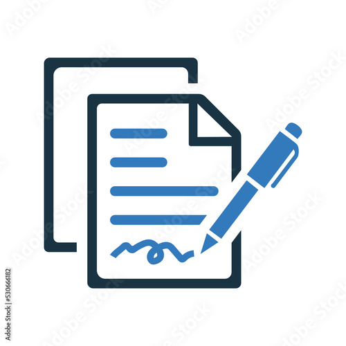 Agreement, pen, sign icon. Editable vector graphics.