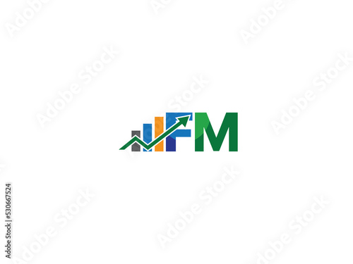 Colorful FM Logo Icon, Creative Fm Financial Logo Letter Vector Image Design