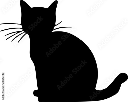Isolated Beautiful Cat silhouette illustration