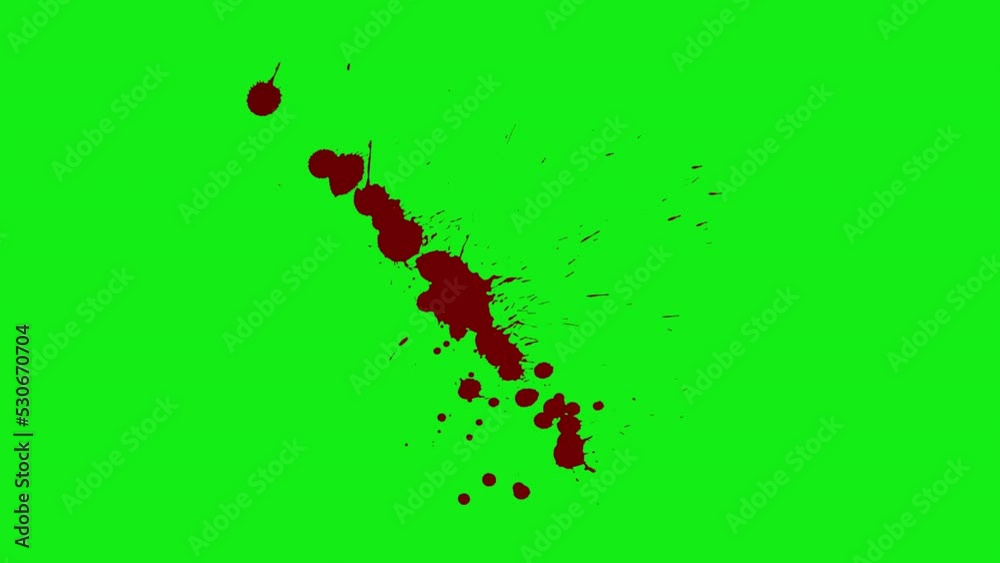Three different animations of Blood spatter on a green background. Halloween elements. Blood splatter with green screen. Key color, color key background. 4K video Three different animations of Blood spatter on a green background. Halloween elements. Blood splatter with green screen. Key color, color key background. 4K video