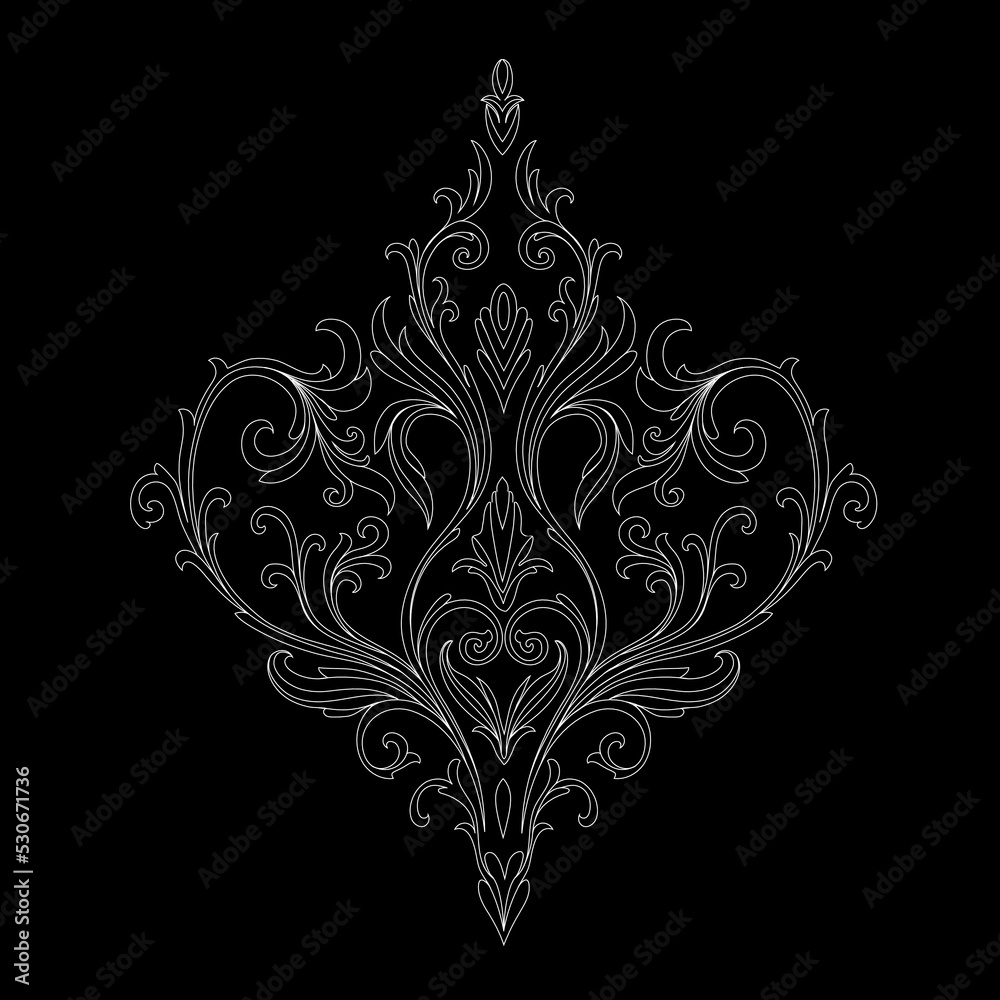 Oriental vector damask patterns for greeting cards and wedding invitations. 