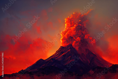 Canvas-taulu Massive Volcano Eruption