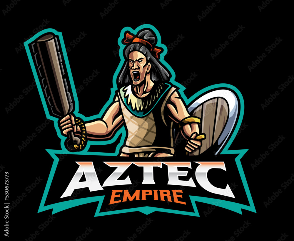 Aztec empire mascot logo design