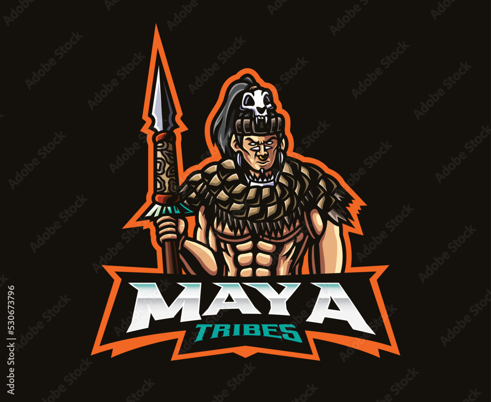 Maya tribe mascot logo design