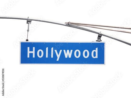 Fototapeta Hollywood Blvd street sign isolated.