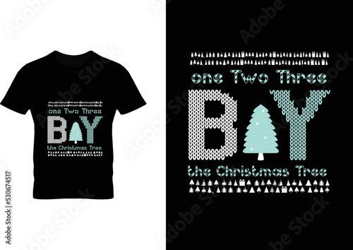 Trendy Christmas Typography Custom T-shirt Design  (ID: 530674517)