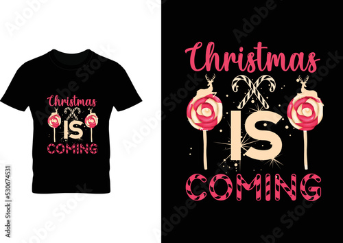 Trendy Christmas Typography Custom T-shirt Design  (ID: 530674531)