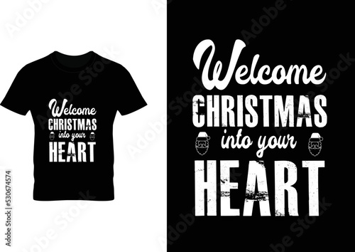 Trendy Christmas Typography Custom T-shirt Design  (ID: 530674574)
