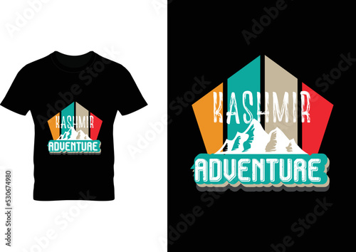 Kashmir Adventure Travelo Typography Tshirt Design  (ID: 530674980)