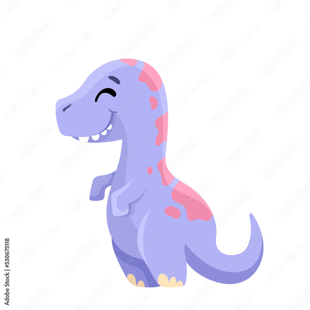 Cute little dinosaur illustration in cartoon style