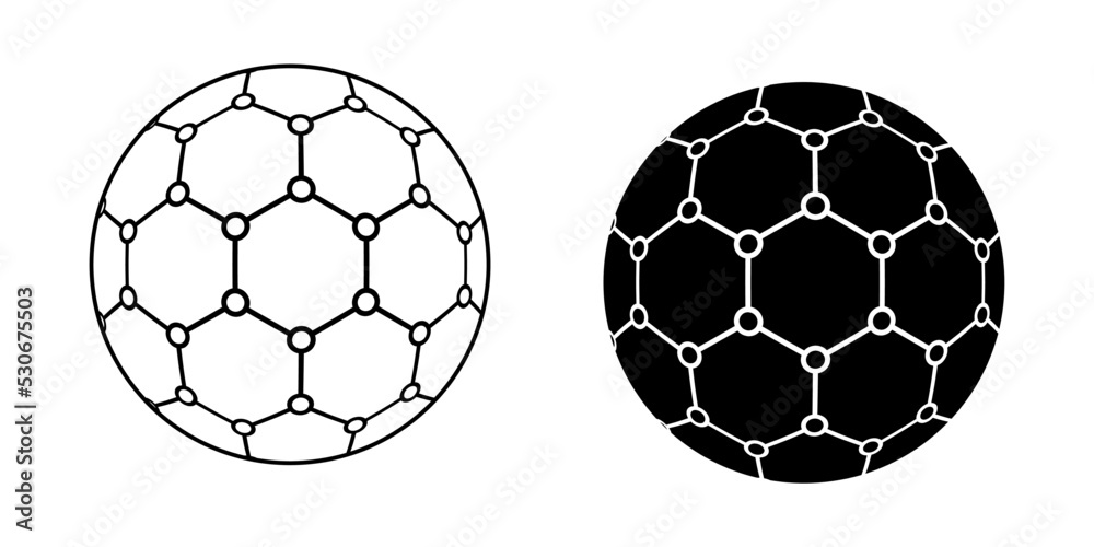 Hexagon Circle Pattern in a Ball Sphere Object Vector Illustration Set Hexagon Circle Pattern in a Ball Sphere Object Vector Illustration Set