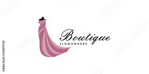 boutique logo design for designer with creative concept premium vector