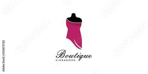 boutique logo design for designer with creative concept premium vector