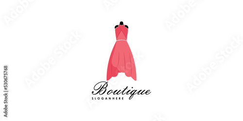 boutique logo design for designer with creative concept premium vector