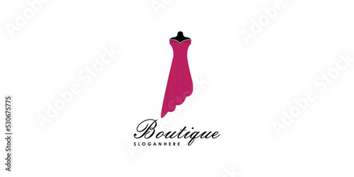 boutique logo design for designer with creative concept premium vector