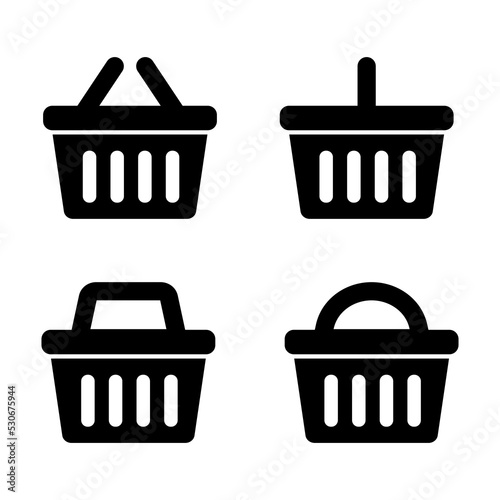 Shopping basket icon - vector illustration