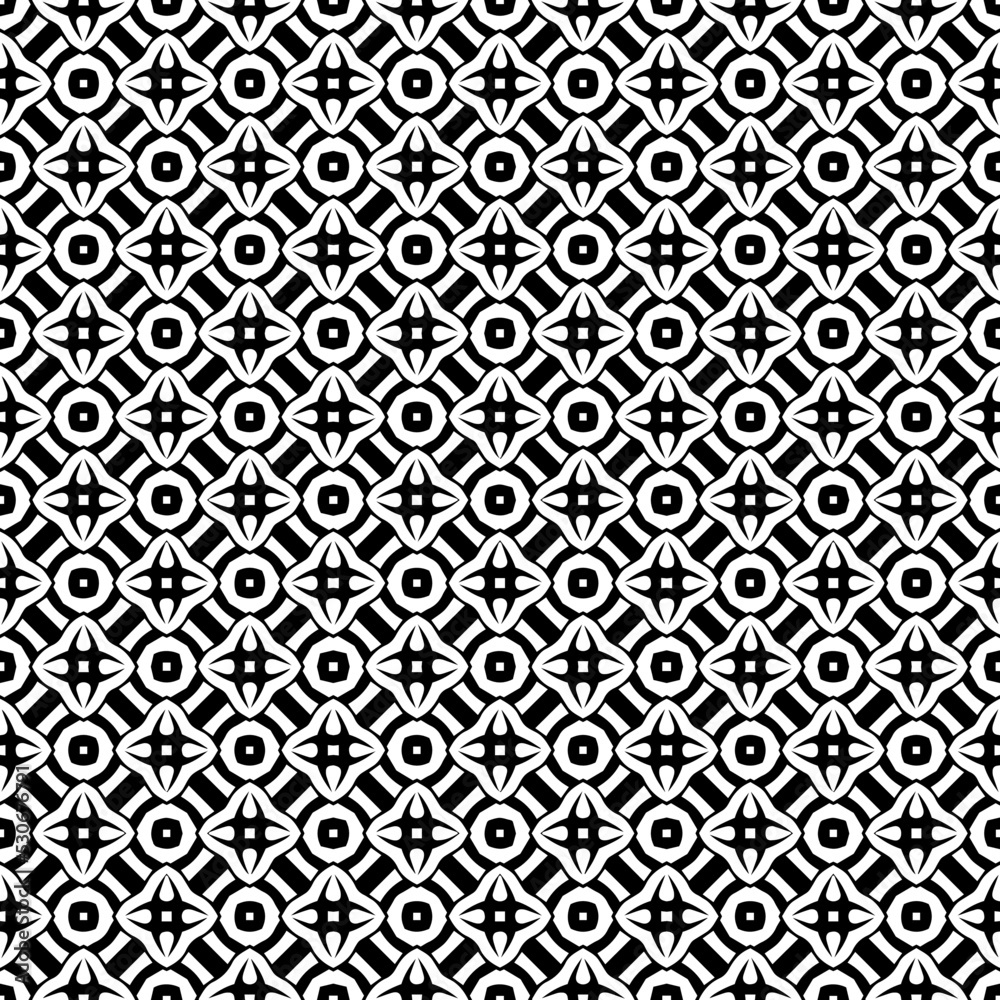 Black and white seamless pattern texture. Greyscale ornamental graphic design. Mosaic ornaments. Pattern template. Vector illustration. EPS10. Black and white seamless pattern texture. Greyscale ornamental graphic design. Mosaic ornaments. Pattern template. Vector illustration. EPS10.