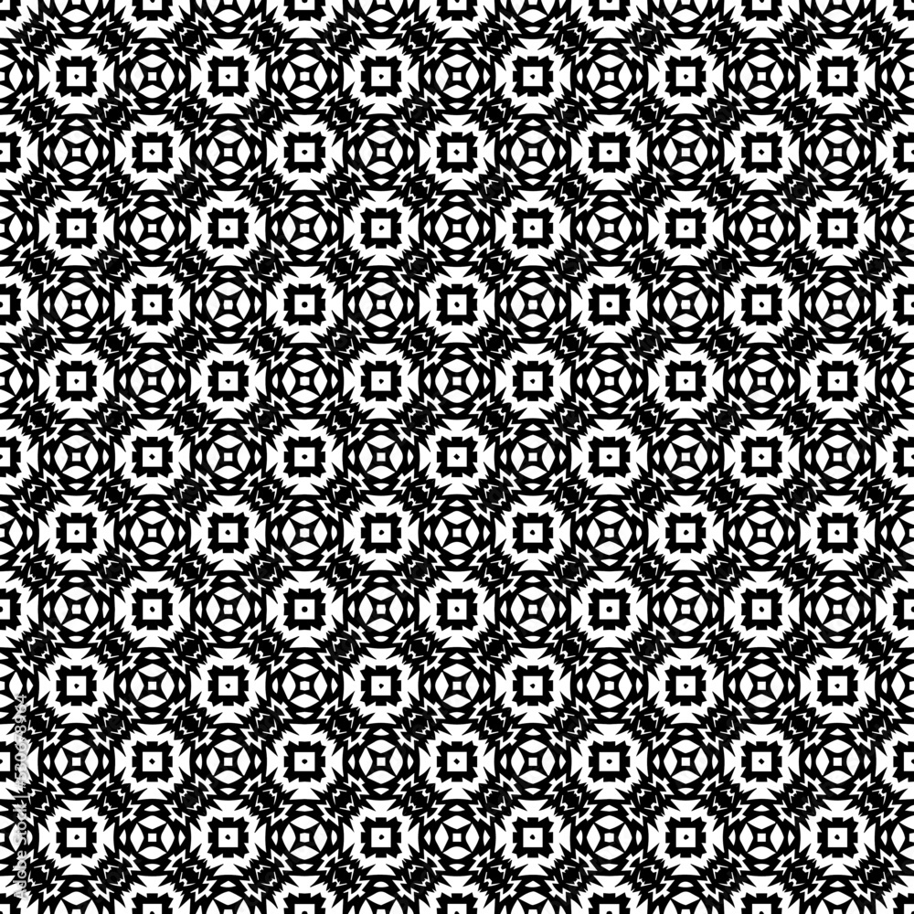 Black and white seamless pattern texture. Greyscale ornamental graphic design. Mosaic ornaments. Pattern template. Vector illustration. EPS10. Black and white seamless pattern texture. Greyscale ornamental graphic design. Mosaic ornaments. Pattern template. Vector illustration. EPS10.