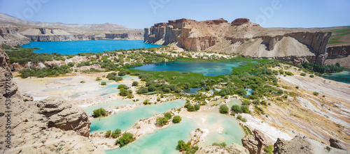 Beautiful blue lake of Band-e Amir National Park, one of the main tourist attractions in Afghanistan