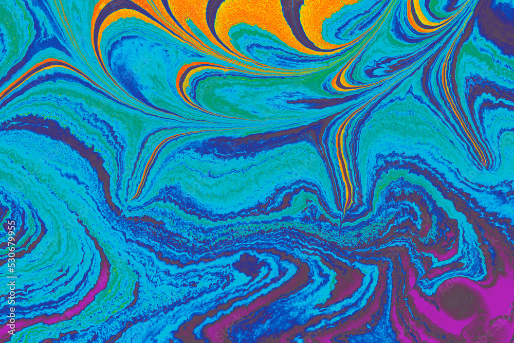 Abstract creative round marble pattern texture. Traditional art of Ebru marbling Abstract creative round marble pattern texture. Traditional art of Ebru marbling