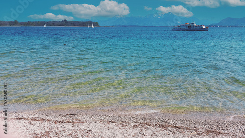 Cristal clean water In Ocean, sandy beach, Island