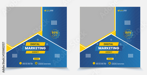 Digital Marketing Agency Square Social media post, flyer banner design template 