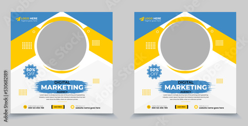Digital Marketing Agency Square Social media post, flyer banner design template 