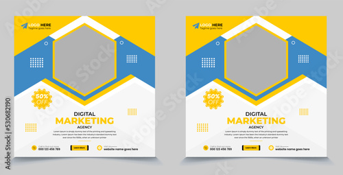 Digital Marketing Agency Square Social media post, flyer banner design template 