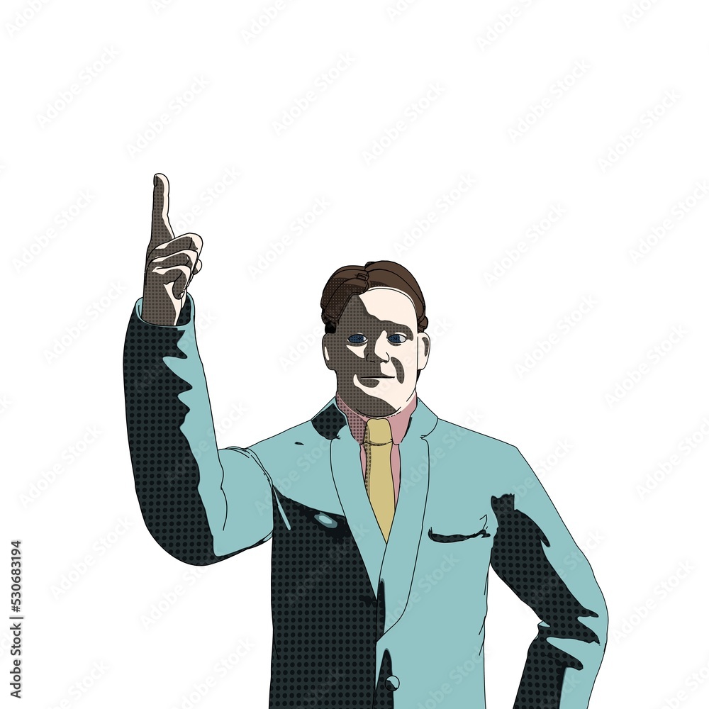 ビジネスマン_イラスト_ひらめき ビジネスマン_イラスト_ひらめき