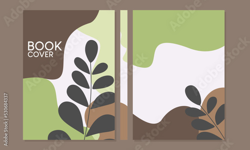 set of nature book cover designs. hand drawn flower background. Applicable for notebooks, planners, brochures, books, catalogs etc.