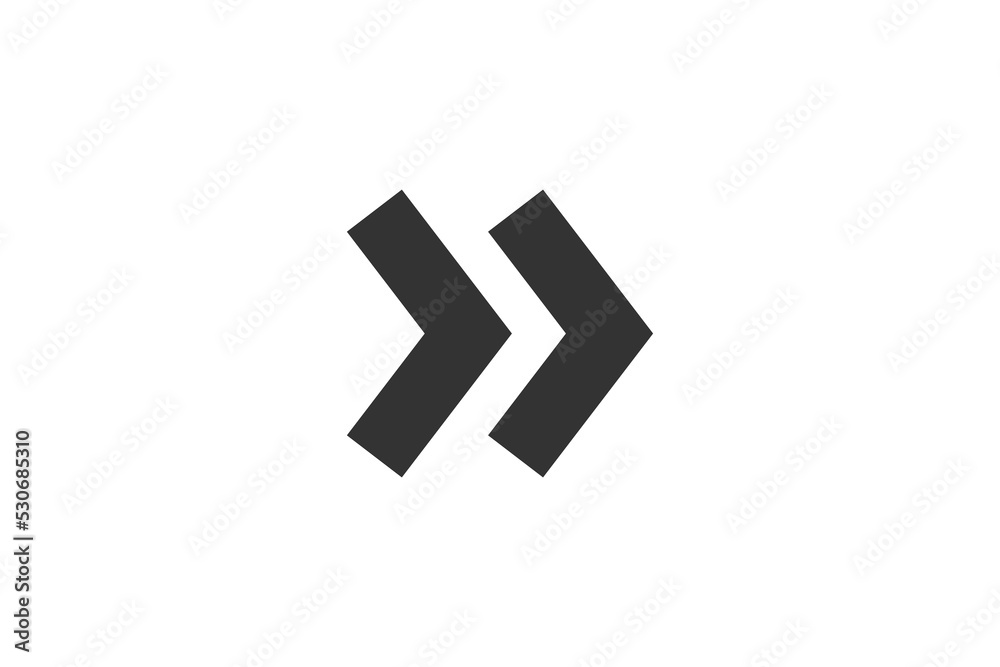 Right arrow icon. Double arrow symbol set in png flat style. Right arrow icon. Double arrow symbol set in png flat style.